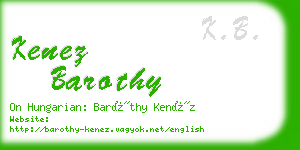 kenez barothy business card